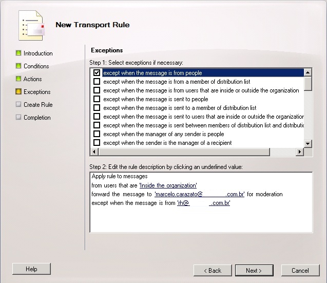 Exchange 2010 Transport Rules